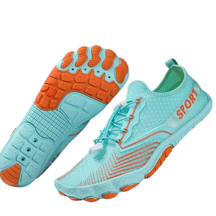 Zapatillas Acuáticas Outdoor Turquesa Naranja La Suela Perfecta - Secado Rápido