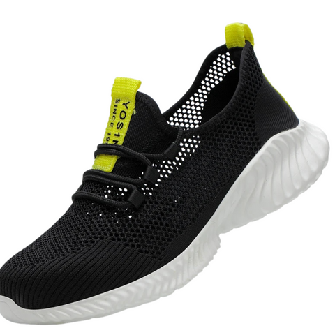 Zapatillas Casual Negras Tejido Malla La Suela Perfecta - Ligeras y Transpirables